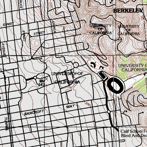 Topographic Map of Giauque Hall, CA