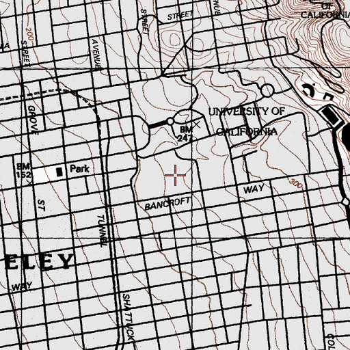 Topographic Map of Walter A Haas Junior Pavilion, CA