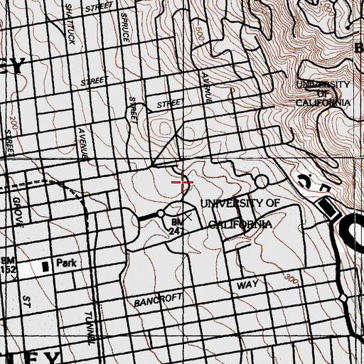 Topographic Map of Haviland Hall, CA