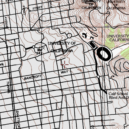 Topographic Map of Hearst Gymnasium, CA