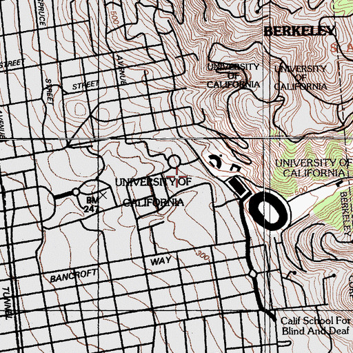 Topographic Map of Hildebrand Hall, CA