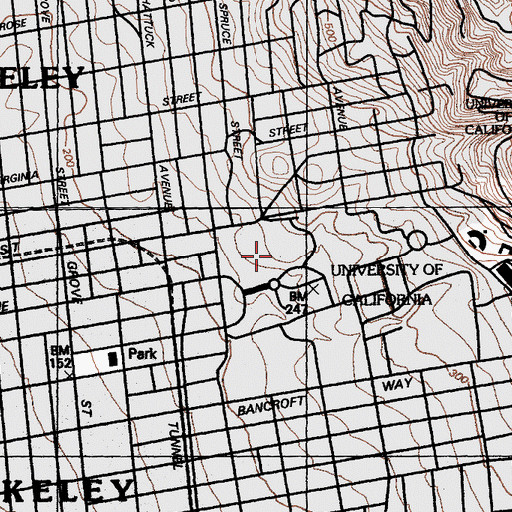 Topographic Map of Hilgard Hall, CA