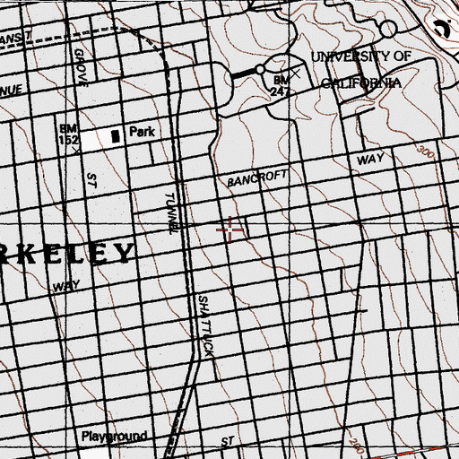 Topographic Map of Jones Child Study Center, CA