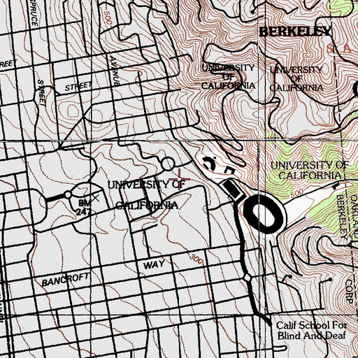 Topographic Map of Lewis Hall, CA