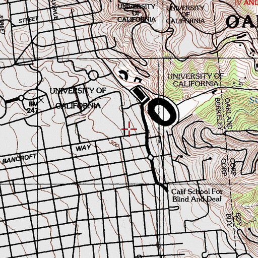 Topographic Map of Manville Hall, CA