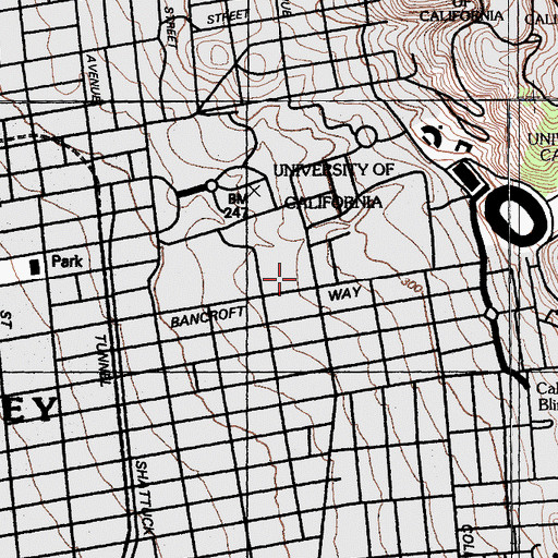 Topographic Map of Martin Luther King Junior Student Union, CA