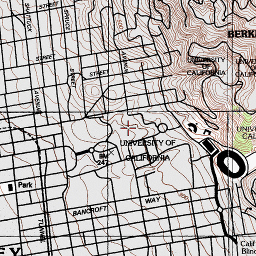 Topographic Map of McLauglin Hall, CA