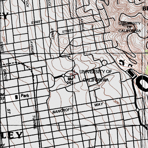 Topographic Map of Moffitt Library, CA