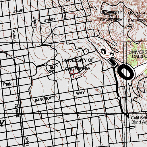 Topographic Map of Moses Hall, CA