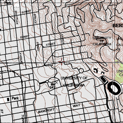 Topographic Map of North Gate Hall, CA