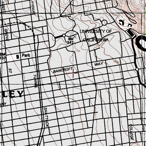 Topographic Map of Norton Hall, CA