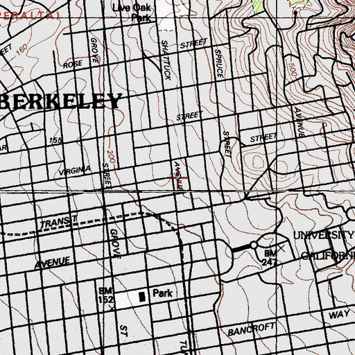 Topographic Map of Oxford Research Unit, CA