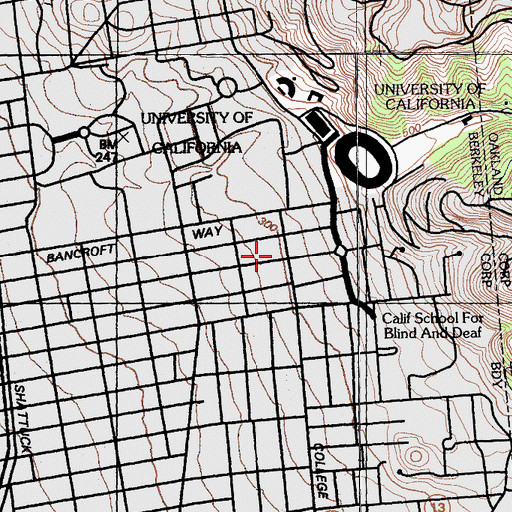 Topographic Map of Putnam Hall, CA