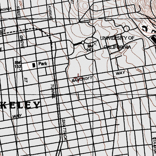 Topographic Map of Saint Marks Episcopal Church, CA