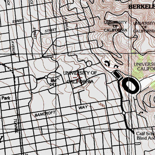 Topographic Map of Sather Tower, CA