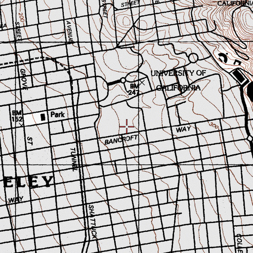 Topographic Map of Spieker Aquatics Complex, CA