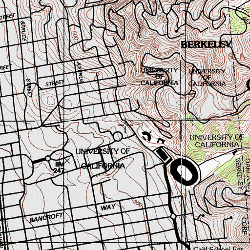Topographic Map of Stern Hall, CA