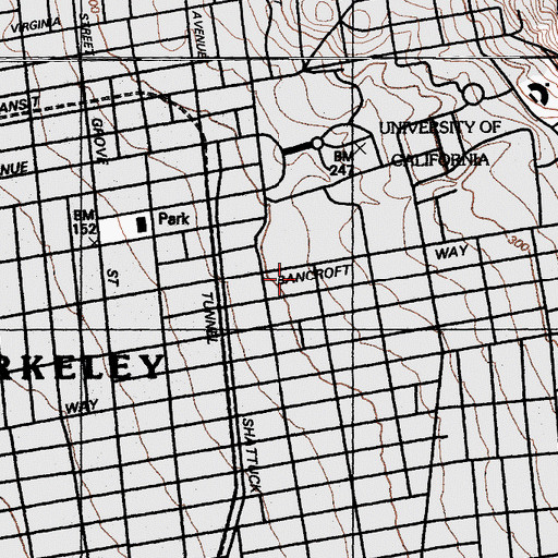 Topographic Map of Tang Center, CA