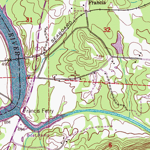 Topographic Map of Ohatchee Division, AL