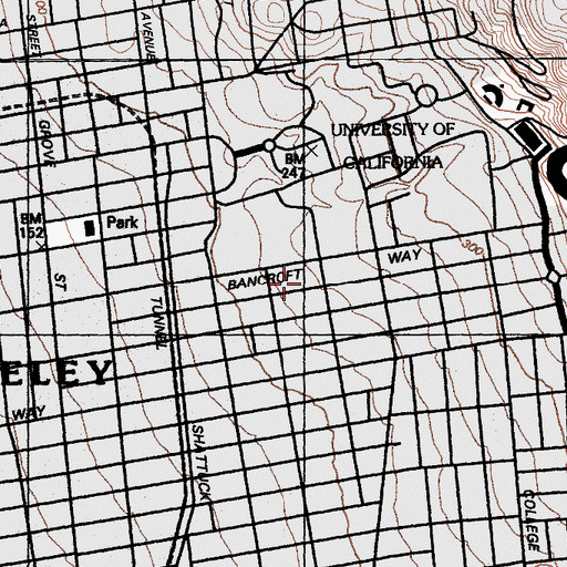 Topographic Map of Trinity United Methodist Church, CA