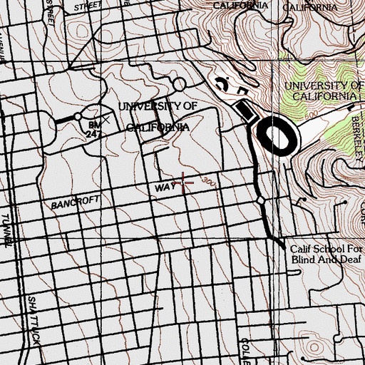 Topographic Map of University Art Museum, CA