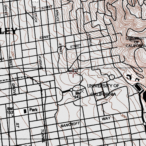 Topographic Map of University House, CA