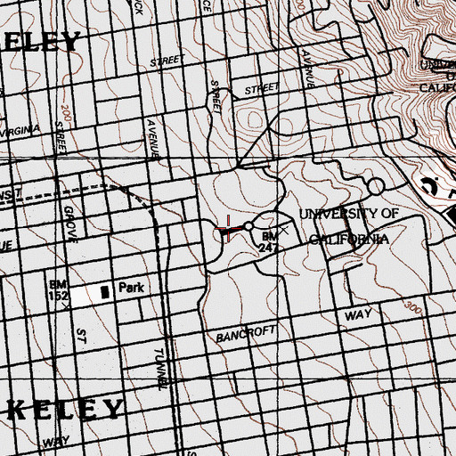 Topographic Map of West Circle, CA