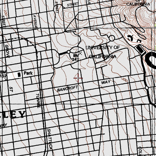 Topographic Map of Zellerbach Hall, CA