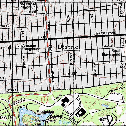 Topographic Map of Chinese Grace Baptist Church, CA