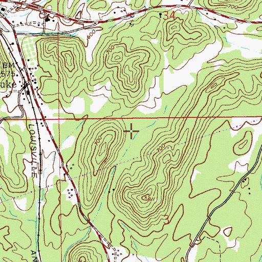 Topographic Map of Alexandria-Webster Chapel Division, AL