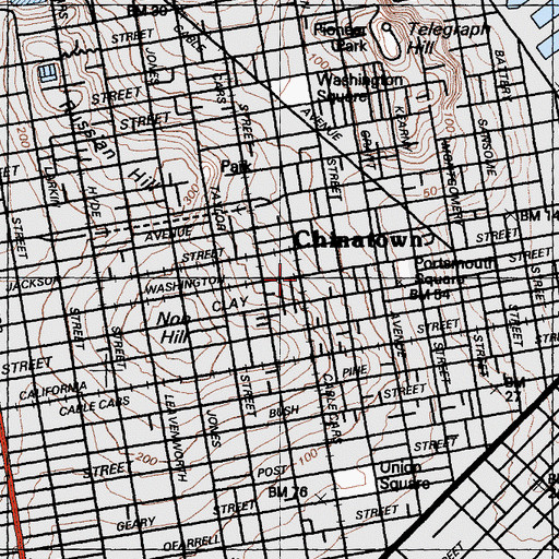 Topographic Map of Chinese Independent Baptist Church of San Francisco, CA