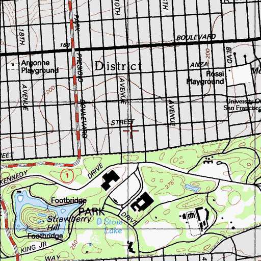 Topographic Map of Church of Christ Golden Gate, CA