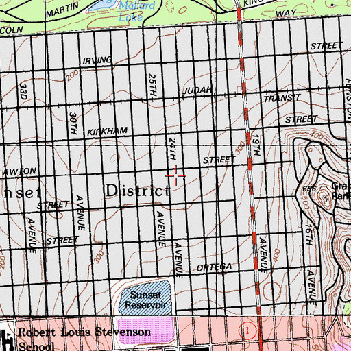 Topographic Map of The Church of Jesus Christ of Latter Day Saints, CA