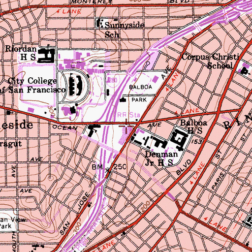 Topographic Map of Community Assembly of God Church, CA