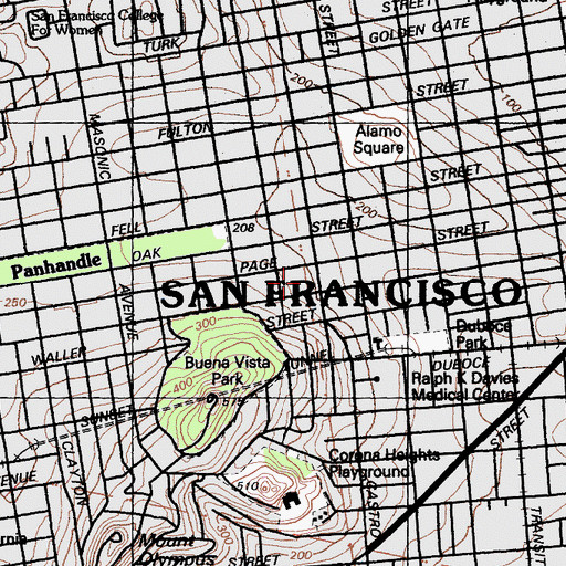 Topographic Map of Ebenezer Baptist Church, CA