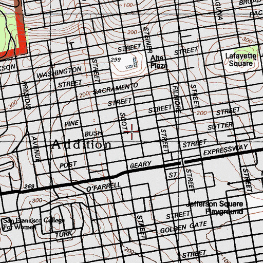 Topographic Map of First Apostolic Faith Church, CA