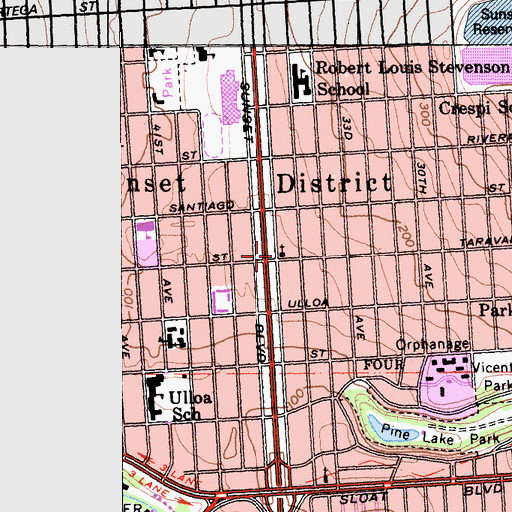 Topographic Map of Grace United Methodist Church, CA