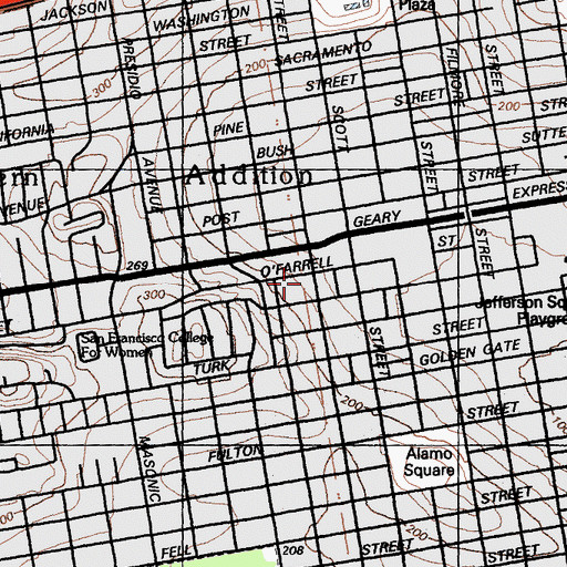 Topographic Map of Little Zion Baptist Church, CA