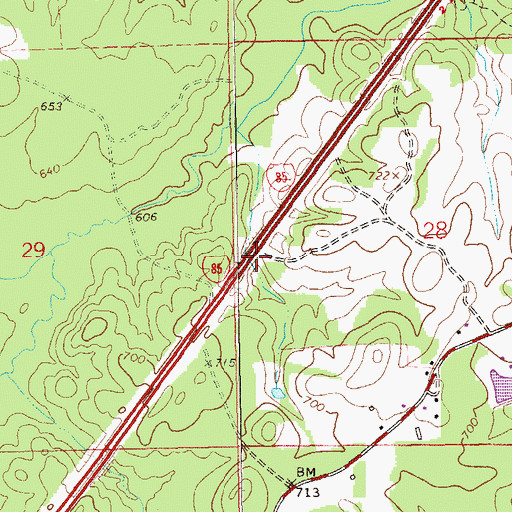 Topographic Map of Valley Division, AL