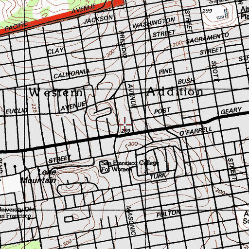 Topographic Map of Saint Andrew Missionary Baptist Church, CA