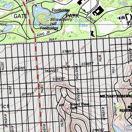 Topographic Map of Saint Annes Roman Catholic Church, CA