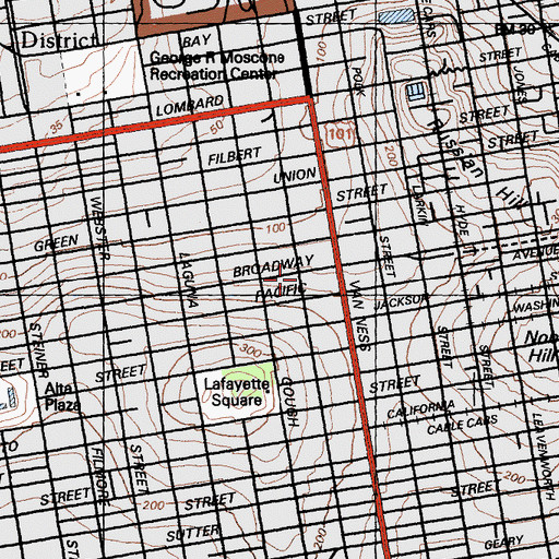 Topographic Map of Saint Brigid School, CA