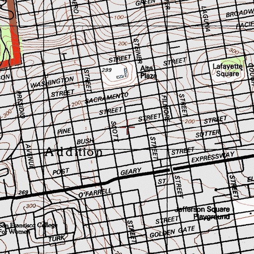 Topographic Map of Megan Furth Academy at Saint Dominic, CA