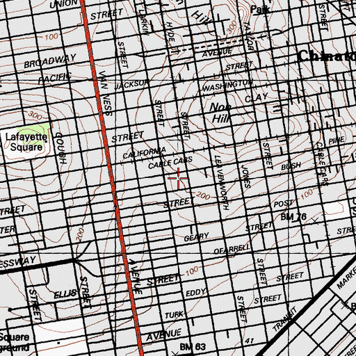 Topographic Map of Dignity Health Saint Francis Memorial Hospital, CA