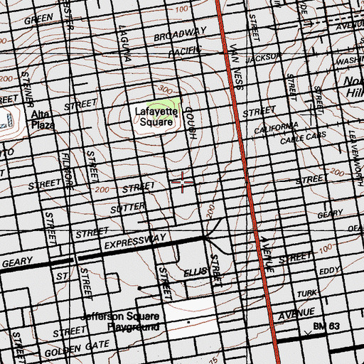 Topographic Map of Saint Gregory Nyssen Episcopal Church, CA