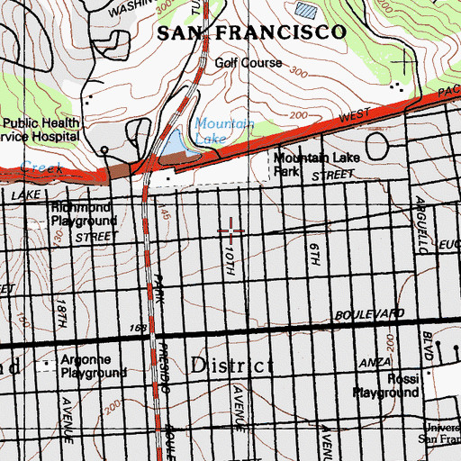 Topographic Map of Saint James Episcopal Church, CA