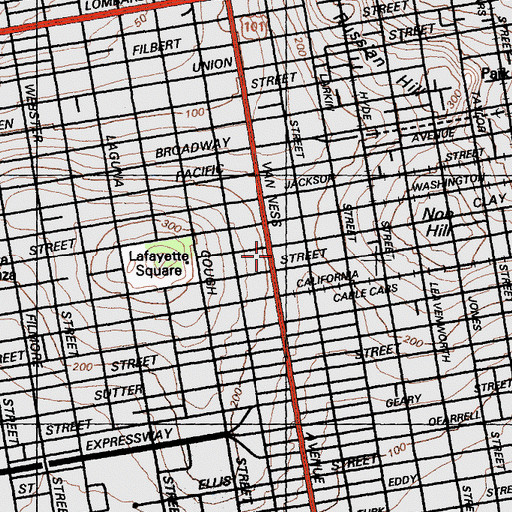 Topographic Map of Saint Lukes Episcopal Church, CA