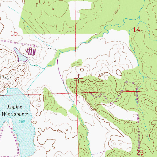 Topographic Map of Centre Division, AL