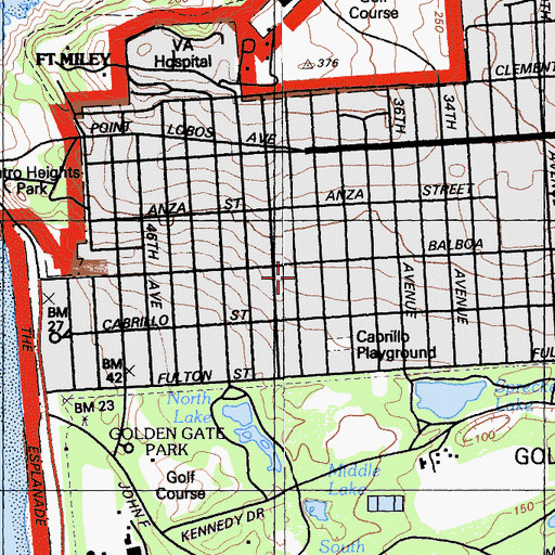 Topographic Map of Saint Thomas the Apostle Roman Catholic Church, CA