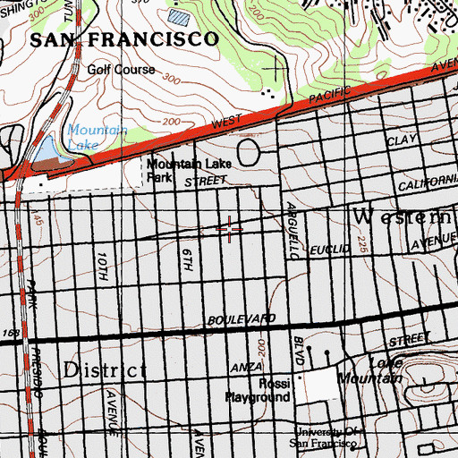 Topographic Map of San Francisco Chinese Mennonite Church, CA